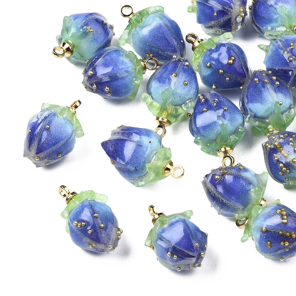 Vase Decor - 2pcs Handmade Epoxy Resin Flower Pendants