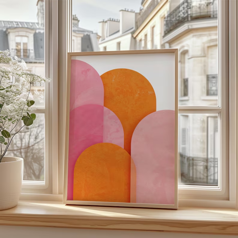 Modern Abstract Colorful Pink  - огляд і ціна Interior Design Living Room