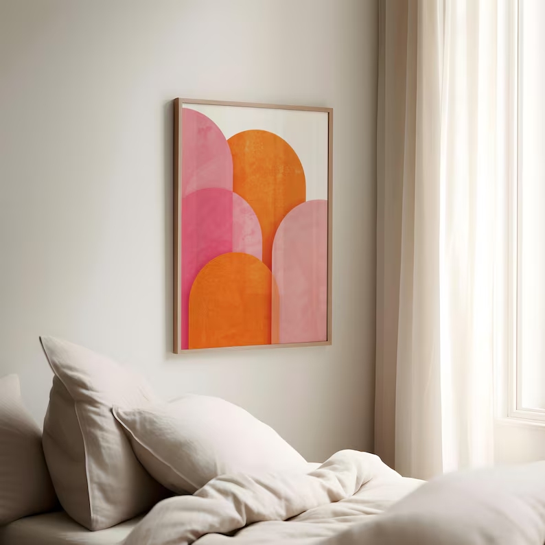 Modern Abstract Colorful Pink  - огляд і ціна Interior Design Living Room