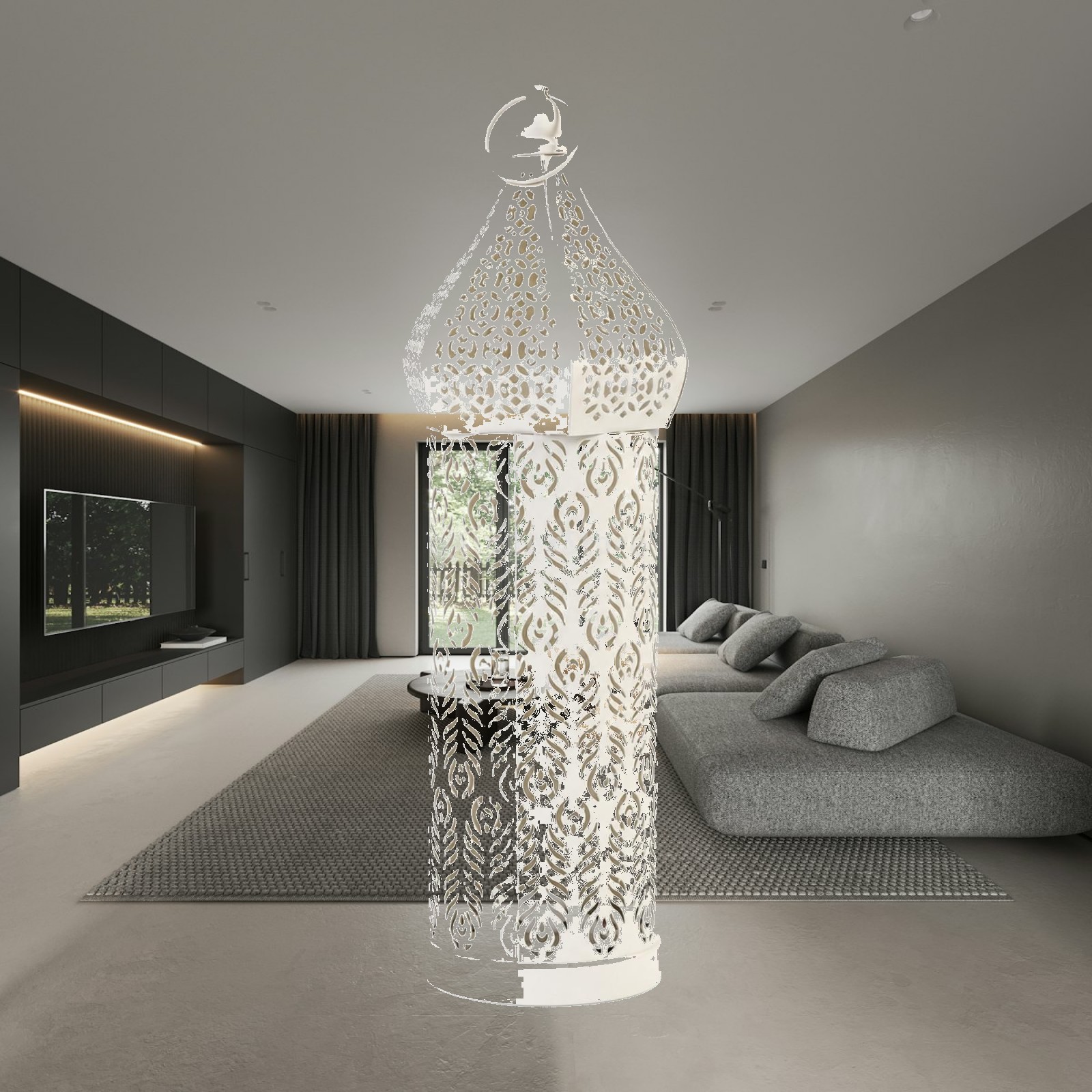 White Iron Moroccan Lantern Ca - огляд і ціна Candle Holder Decor