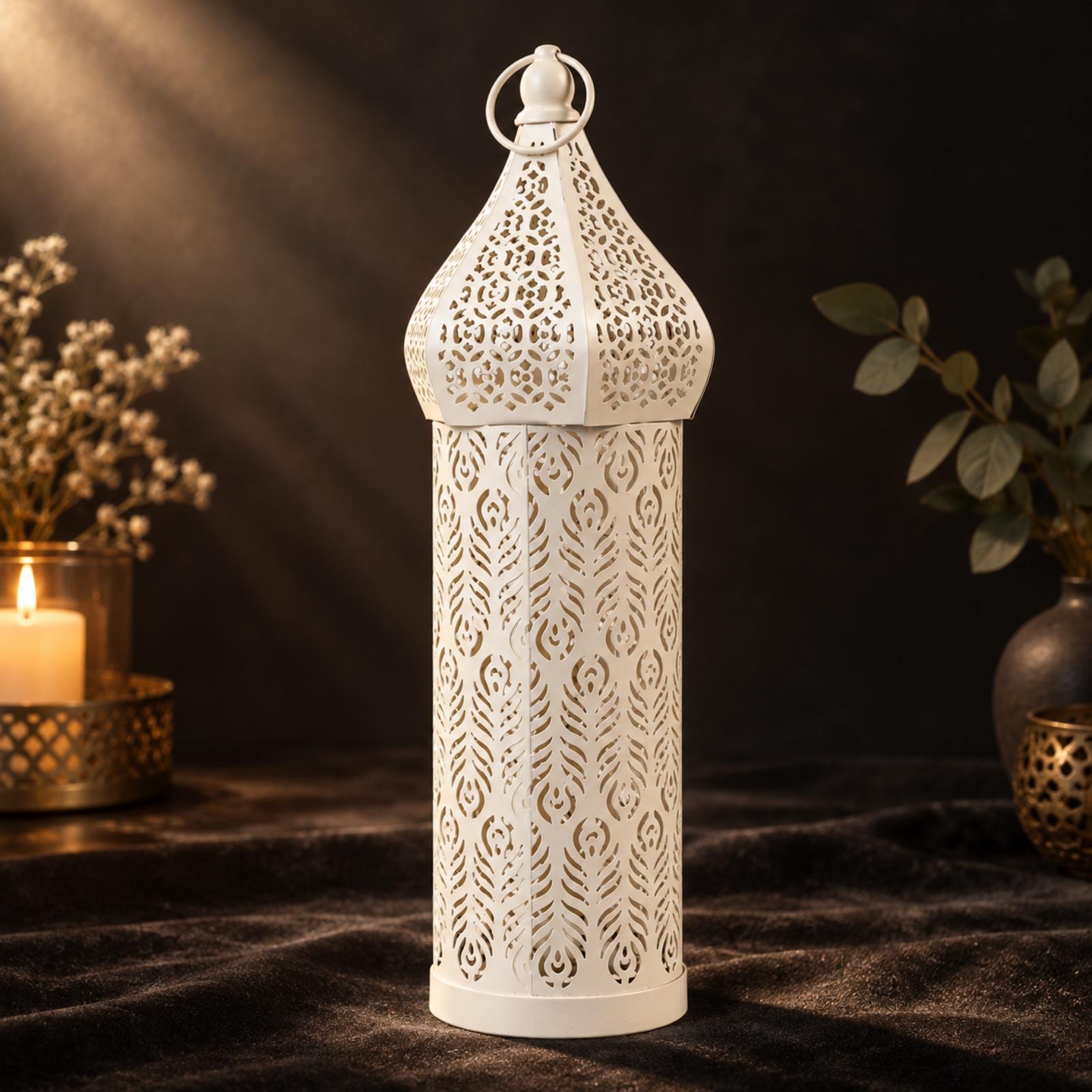 White Iron Moroccan Lantern Ca - огляд і ціна Candle Holder Decor