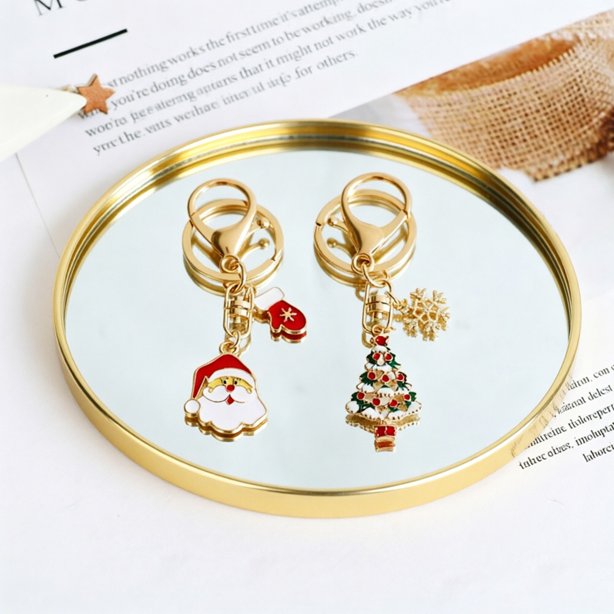 Gold‑Toned Round Mirror Tray,  - огляд і ціна Decorative Mirror