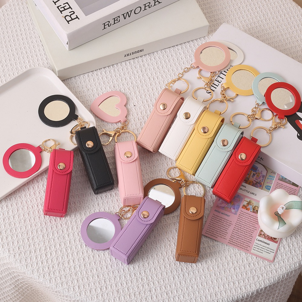 Portable PU Leather Lipstick B - огляд і ціна Decorative Mirror