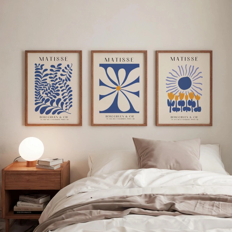 Blue Matisse Prints Set of 3 P - огляд і ціна Abstract Canvas Set