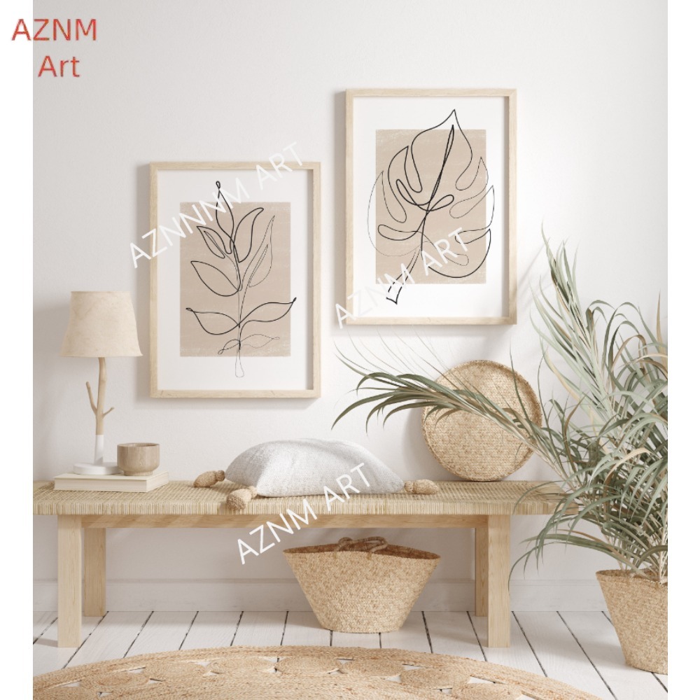 1/2Pcs Botanical Line Art Prin - огляд і ціна Abstract Canvas Set