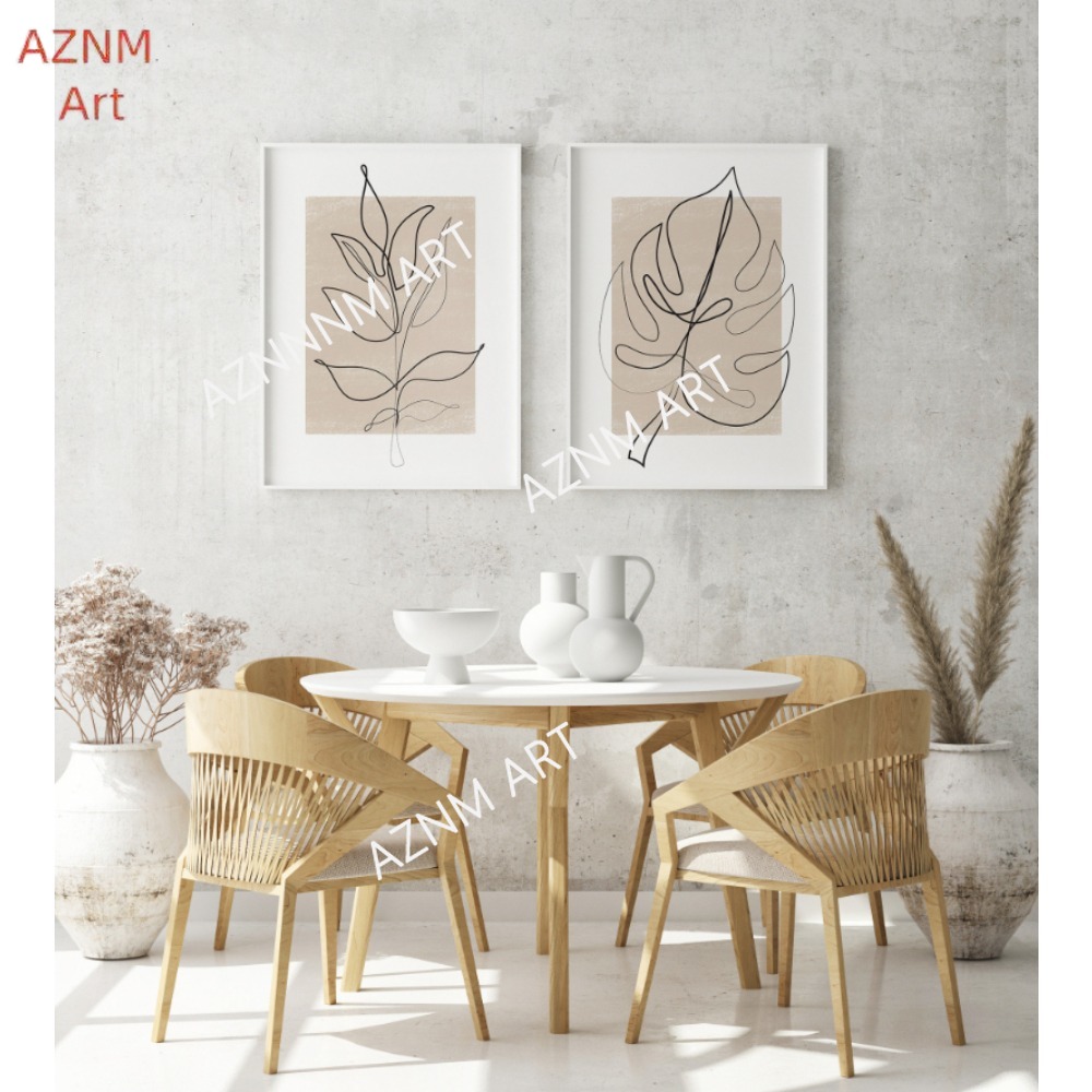 1/2Pcs Botanical Line Art Prin - огляд і ціна Abstract Canvas Set