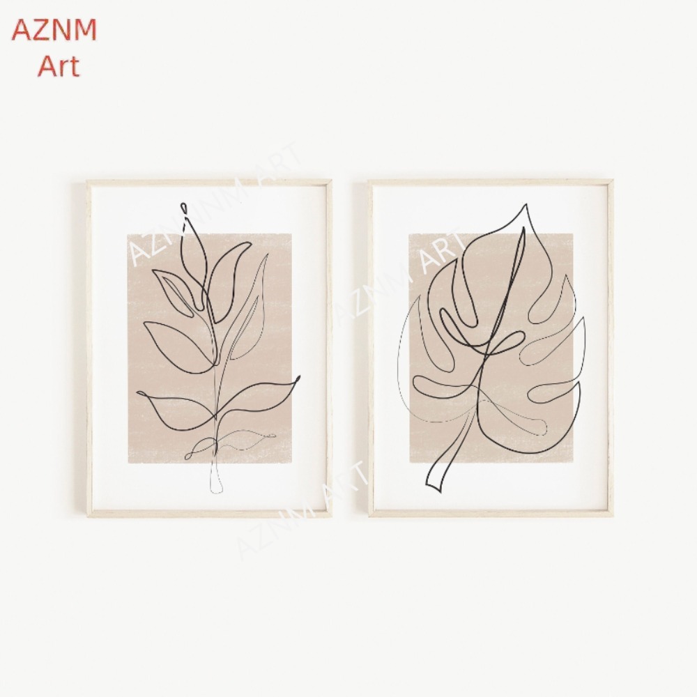 1/2Pcs Botanical Line Art Prin - огляд і ціна Abstract Canvas Set